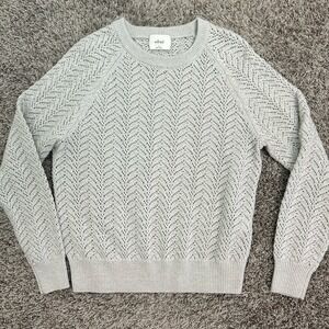 Aritzia Wilfred Sweater Womens S Pointelle Knit Merino Wool Pullover Crewneck
